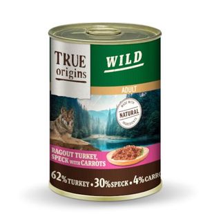 0.4 KG True Origins Wild Adult Dados de Pavo con Speck y Zanahorias lata para perros