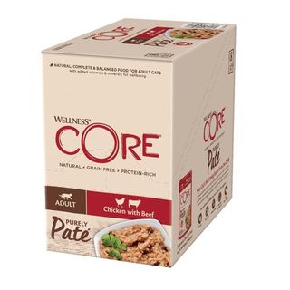 Wellness Core Adult Purely Frango e Vitela em Patê saqueta para gatos - 85 GR
