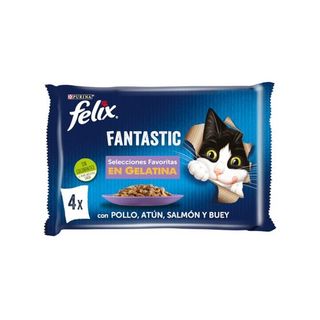 Comida Húmida para Gato Seleção Favoritos em Gelatina Purina Felix (emb. 4 x 85 gr)