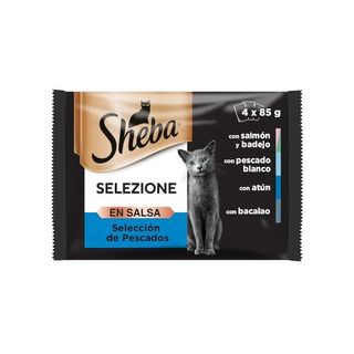 Sheba Selezione Comida Húmeda Gatos Multipack Selección Pescados en Salsa (4x85 gr) 4770608247584