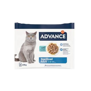 Advance Comida Húmeda Bocaditos de Bacalao para Gatos Esterilizados (4x85 gr) 8410650564517