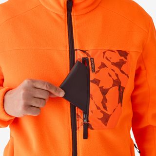 Forro Polar Caza Solgonac 500 Hombre Calido Naranja Fluo Alta Visibilidad - 2XL
