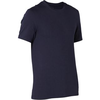 Camiseta fitness manga corta algodón extensible slim Hombre azul marino - XL