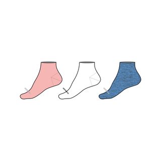 Calcetines media caña Niños Pack de 3 Artengo RS 500 rosa blanco azul - 31/34