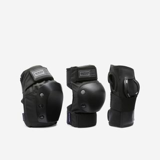 Set de 3 protectores negros de skateboard para adultos decathlon pad500 - L