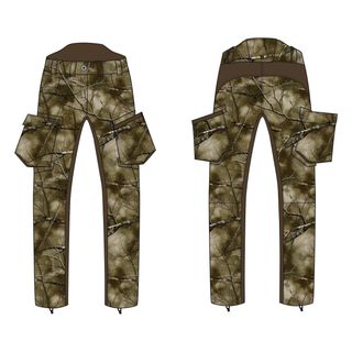 Pantalón Caza Solognac 500 Mujer Camuflaje Treemetic Cálido Impermeable Silencioso - 38