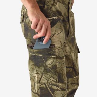 Pantalón Caza Solognac 100 Camuflaje Treemetic Transpirable Algodón Silencioso - S