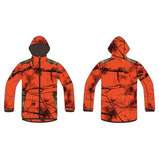 Chaqueta Caza Solognac Hombre Ligera Impermeable Silenciosa Camuflaje Naranja - L