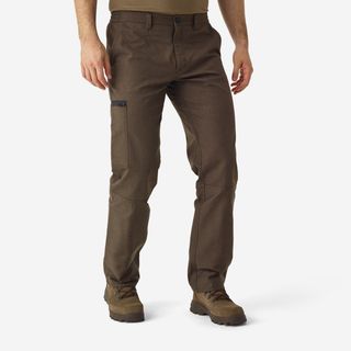 Pantalón Cargo Hombre Solognac Steppe 100 Marron Resistente Multibolsillo - L
