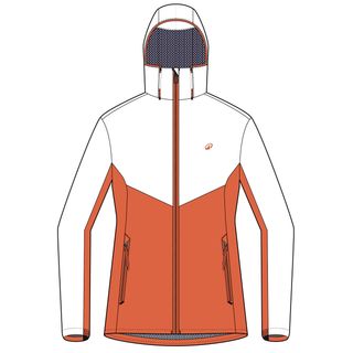 Chaqueta Vela Sailing 100 Mujer Blanco-Naranja Impermeable - S
