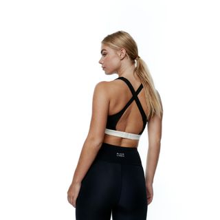 Sujetador-top espalda cruzada copas extraíbles Mujer Black Limba Negro/blanco - L