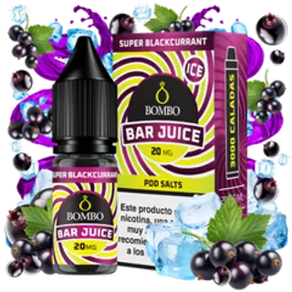 Bar Juice Bombo Sales De Nicotina 10Ml Super Blackcurrant Ice 20Mg (Sabor Frio Grosella Negra · 20Mg)