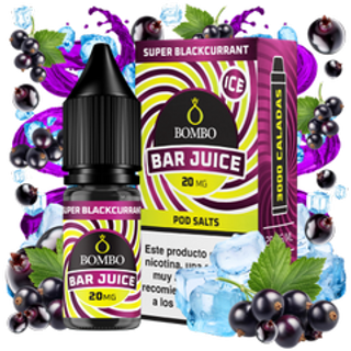 Bar Juice Bombo Sales De Nicotina 10Ml Super Blackcurrant Ice 20Mg (Sabor Frio Grosella Negra · 20Mg)