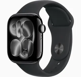Apple Watch Series 11 GPS 42mm Jet Black Aluminium Case with Black Sport Band - S/M