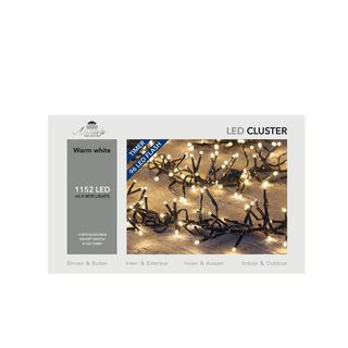 საახალწლო გარე განათება 1152 Led თბილი ნათებით კლასტერული ციმციმა ტაიმერით 6.9 მ Anna's Collection Coen Bakker102212