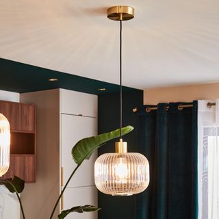 Lampadario Dipsy Vetro E Metallo Oro D25 Cm E27