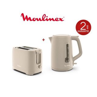 Set Moulinex Bouilloire 1,7L 2400W + Toaster 2F Xl 850W Morning Grege