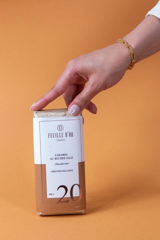 Tablette Chocolat Noir – Cœur Caramel Beurre Salé - N20