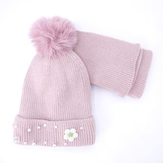 Lillo&Pippo, set šal i kapa, roze