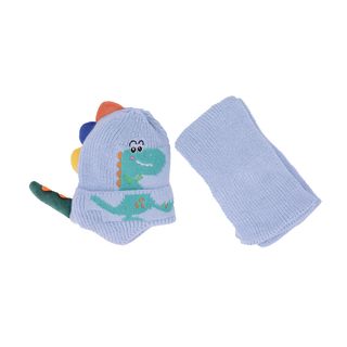 Lillo&Pippo, set šal i kapa dino, plava