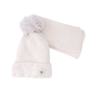 Lillo&Pippo, set šal i kapa, bela