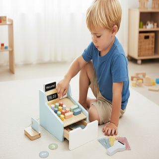 Cute&Cool drvena igračka kasa sa dodacima