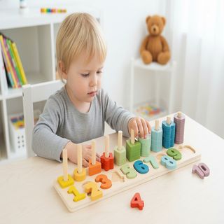 Cute&Cool drvena igračka oblici i brojevi slaganje