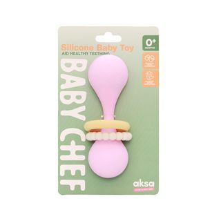 Baby Chef silikonska zvečka sa prstenovima, roze