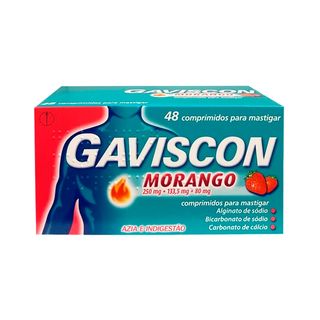 Gaviscon Morango 250 mg + 133.5 mg + 80 mg Comprimido para mastigar Blister - x 48 und(s)