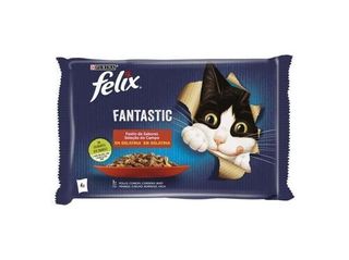 COMIDA HÚMIDA PARA GATO FELIX FANTASTIC SELEÇÃO 4X85G