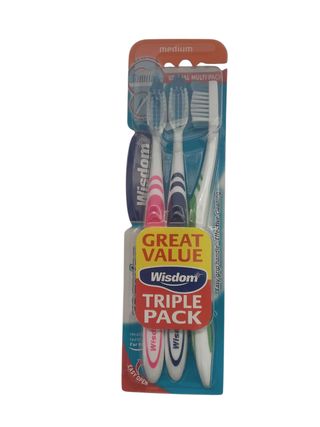 Wisdom Reg Medium Toothbrush Triple Pack