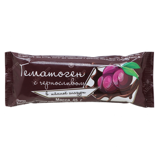 Հեմատոգեն սալիկ սալորաչրով մուգ ջնարակով 45գ