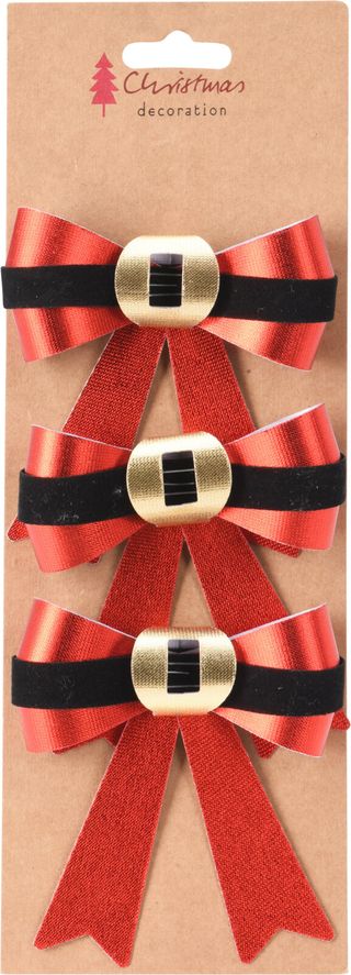 Koopman Zestaw kokard - pasek św. Mikołaja 3 szt.