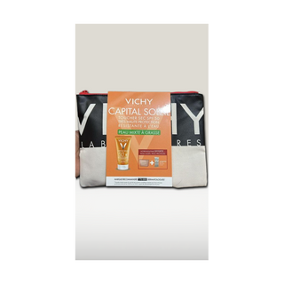 VICHY TROUSSE CAPITAL SOLEIL EMULSION PROTECTRICE VISAGE TOUCHER SEC INVISIBLE SPF50+ 50ML + 2 RETINOL + BLACK POUCH