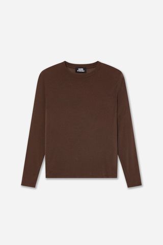 Camiseta Cashmere Manga Larga Marrón S