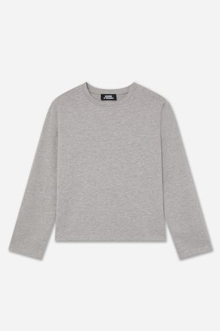 Camiseta Algodón Manga Larga Gris M