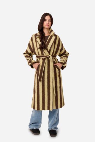 Abrigo Alpaca Rayas Amarillo L