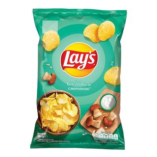 Чипси Lays зі смаком білих грибів та сметани, 120г