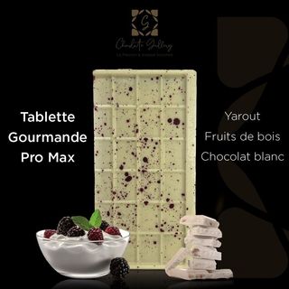 Tablette chocolat blanc Pro Max yaourt fruits des bois
