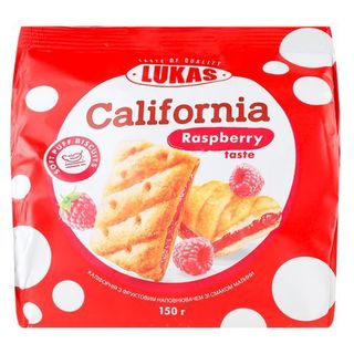 Печиво "Lukas California Raspberry" зі смаком малини 150г