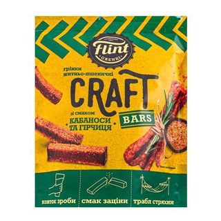 Грінки "Flint Craft" житньо-пшеничні зі смаком Кабаноси та гірчиця 90г