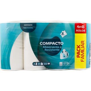 Rolo de Cozinha Pack Familiar Continente (4 rolos = 8 rolos)