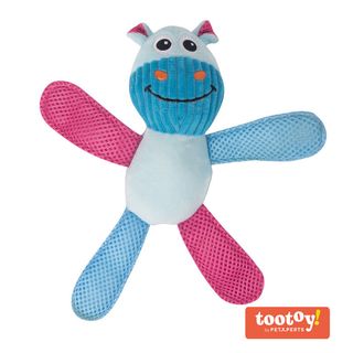 Tootoy! Chew Fetch It Hippo Azul y Rosa Peluche para perros