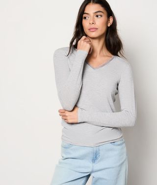 WARM ME UP Camiseta de malla térmica de manga larga C.GRIS CLARO XS