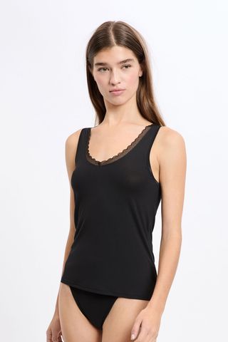 WARM ME UP LACE Camiseta de tirantes de malla térmica NEGRO XS