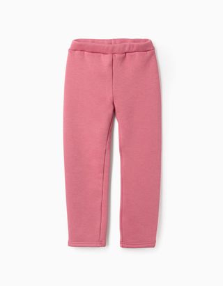 Leggings cardadas com cintura flexível para menina, rosa - Tamanho 8/9