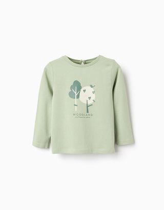 T-shirt de algodão com estampado 'woodland' para bebé menina - Tamanho 18/24M
