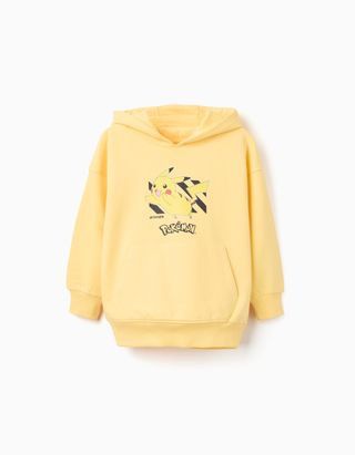 Sweat cardada com capuz e estampado Pikachu para menino, amarelo - Tamanho 6/7