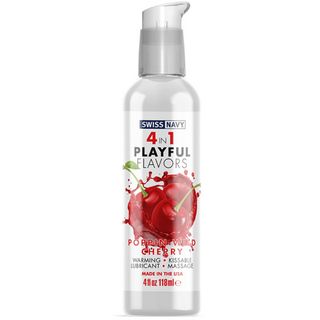 Swiss Navy wiśnia 4 in 1 Playful Flavors - Lubricant with Poppin Wild Cherry Flavor - 4 fl oz / 118 ml