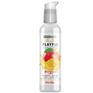 Swiss Navy mango 4 in 1 Playful Flavors - Lubricant with Mango Flavor - 4 fl oz / 118 ml